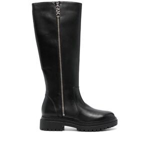NWT Michael Kors Leather Side Zip Lug Sole Regan Riding Tall Boots Black Sz 7.5